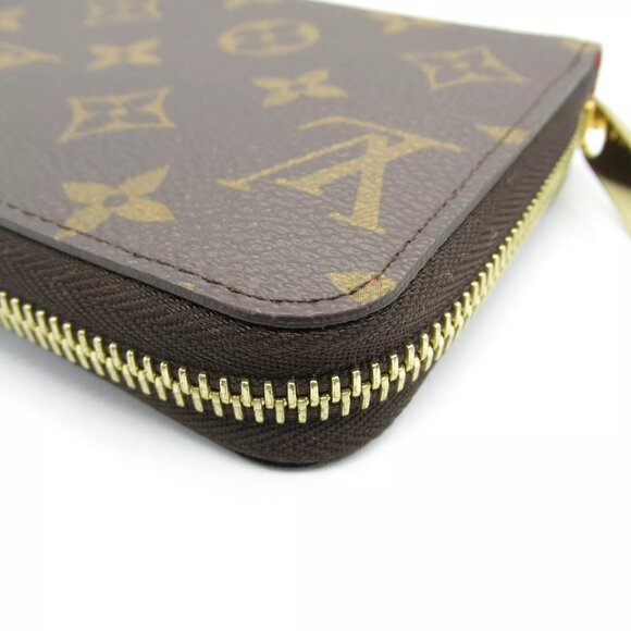 LOUIS VUITTON Zippy Round wallet M41896 Monogram canvas Brown Coquelicot Used LV - Picture 9 of 10